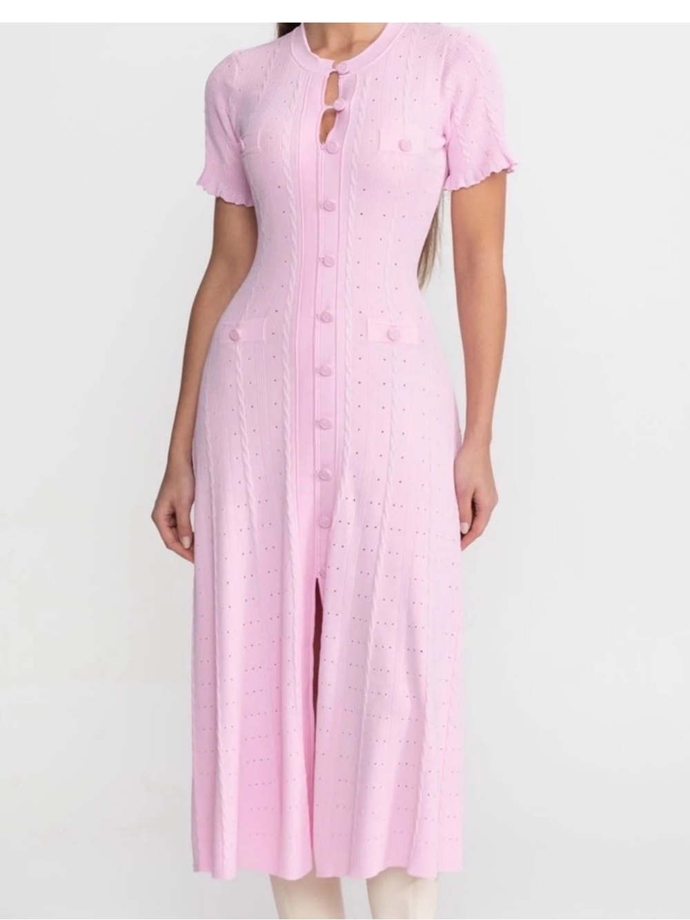 Sandro Like Women's Pink Short-Sleeve Knit Dress